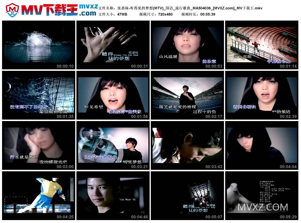 张惠妹-听得见的梦想(MTV)_国语_流行歌曲_MA504036